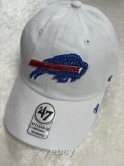 Buffalo Bills WHITE Hat bling hand jeweled using Swarovski Crystals'47 NFL