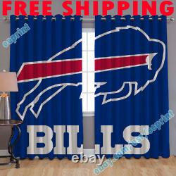 Buffalo Bills Window Curtains Drapes NFL 2022 Fan Bedroom Living Room Home Decor