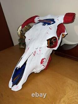 Buffalo bills handmade skull art man cave football