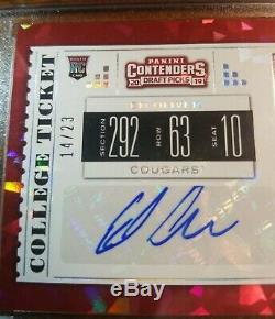 Ed Oliver Cracked Ice Auto 2019 Panini Contenders RC /23 Buffalo Bills 1st Rd