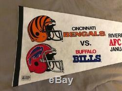 Extremely Rare Buffalo Bills Cincinnati Bengals Afc Championship Pennant 1989