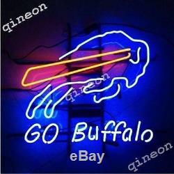 GO Buffalo Bills NFL FootBall REAL NEON SIGN BEER BAR PUB LIGHT Fast Shipping