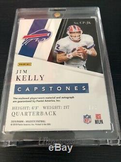 JIM KELLY 2019 Majestic Football Capstones Auto with Quad Patches-1/5