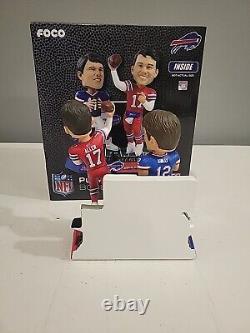 JIM KELLY & JOSH ALLEN Buffalo Bills NFL Then & Now 5 Bobblehead NIB