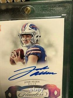 JOSH ALLEN 2018 Panini Flawless RPA booklet /10 (only 4 Bills logo patch exist)