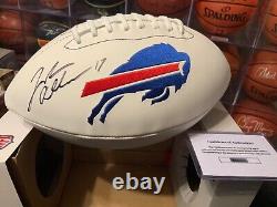 JOSH ALLEN SIGNED FOOTBALL Autographed Buffalo Bills Logo White NFL AUTO +COA