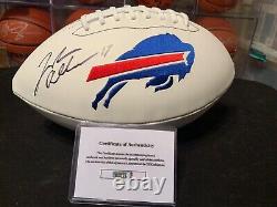 JOSH ALLEN SIGNED FOOTBALL Autographed Buffalo Bills Logo White NFL AUTO +COA