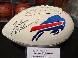 JOSH ALLEN SIGNED FOOTBALL Autographed Buffalo Bills Logo White NFL AUTO +COA