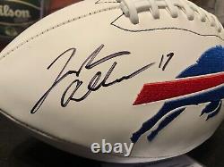 JOSH ALLEN SIGNED FOOTBALL Autographed Buffalo Bills Logo White NFL AUTO +COA