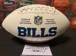 JOSH ALLEN SIGNED FOOTBALL Autographed Buffalo Bills Logo White NFL AUTO +COA