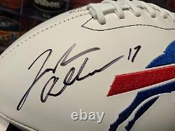 JOSH ALLEN SIGNED FOOTBALL Autographed Buffalo Bills Logo White NFL AUTO +COA