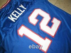 Jim Kelly 1990 Buffalo Bills Reebok Throwback Stitched Blue Jersey Men L Rare
