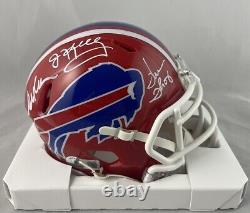 Jim Kelly, Thurman Thomas & Reed Signed Buffalo Bills Speed Mini Helmet Bas Coa