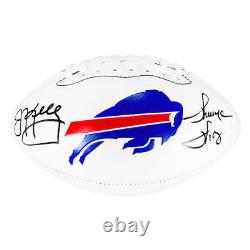 Jim Kelly and Thurman Thomas Signed Buffalo Bills Official NFL Team Logo Footbal