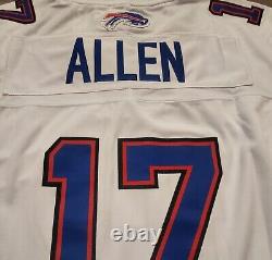 Josh Allen #17 Bills Stitched White F. U. S. E. Jersey withCaptain's C Patch NWT