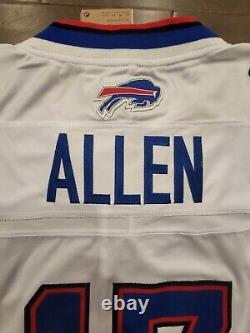 Josh Allen #17 Bills Stitched White F. U. S. E. Jersey withCaptain's C Patch NWT