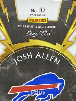 Josh Allen 2019 Panini Select Sparks Prizm Black NFL Players Tag Patch 1/1
