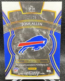 Josh Allen 2019 Select Football Silver Auto 17/25 1/1 Jersey Number