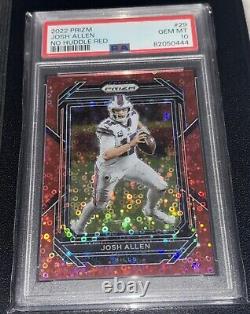 Josh Allen 2022 Prizm No Huddle Red /50 PSA 10 Gem Mint Buffalo Bills