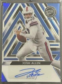 Josh Allen 2024 Leaf Press Pass Premium Base Auto Blue 1/3 Buffalo Bills