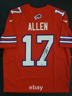 Josh Allen Autographed Buffalo Bills Red Nike Jersey (Beckett Witnessed Holo)