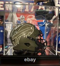 Josh Allen Autographed Buffalo Bills Salute to Service Speed Mini Helmet- Becket