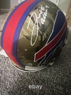 Josh Allen, Buffalo Bills, Super Rare Signed FS Authentic Camo Helmet