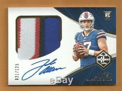 Josh Allen RC Limited Rookie Auto & 4 Color Patch Football Card 21/125