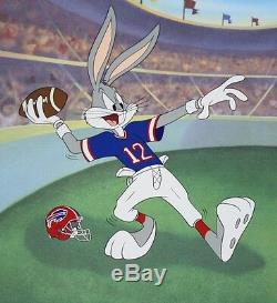 Looney Tunes Buffalo BILLS Warner Bros Bugs Bunny Hail Mary NFL FOOTBALL Litho