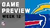 Los Angeles Chargers Vs Buffalo Bills Week 12 Nfl Game Preview