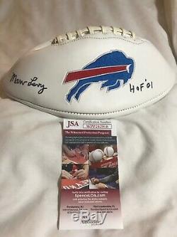 Marv Levy Autographed Buffalo Bills NFL Team Logo Football Withinscr HOF 01 JSA