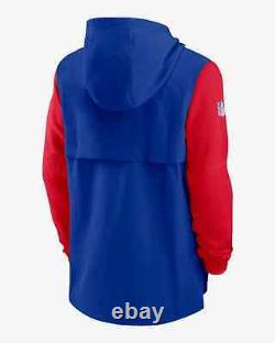 Men's Nike Logo Player NFL Buffalo Bills Half Zip Hoodie M Blue Red Pullover