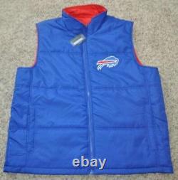 Mens NFL Jacket & Vest G-III Football Buffalo Bills Red Blue 2 Pc Fleece $190- M