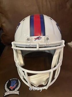 Micah Hyde SIGNED Buffalo Bills NFL Speed Full Size White Helmet with COA