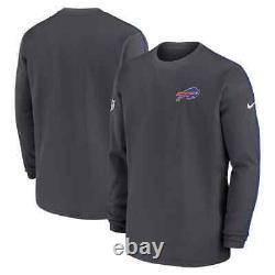 NEW 2024 Buffalo Bills Nike NFL Sideline Coaches Long Sleeve Crewneck Top