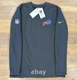 NEW 2024 Buffalo Bills Nike NFL Sideline Coaches Long Sleeve Crewneck Top