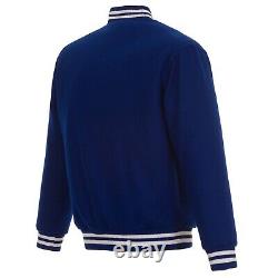 NFL Buffalo Bills JH Design Wool Reversible Jacket Blue 2 Front Logos