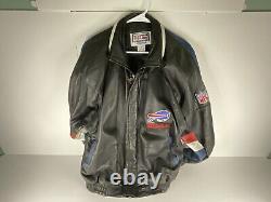 NFL Buffalo Bills Leather Starter Jacket L Vintage Black Blue Red White RARE