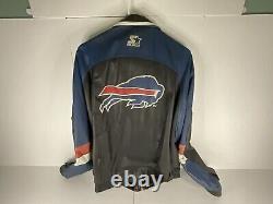 NFL Buffalo Bills Leather Starter Jacket L Vintage Black Blue Red White RARE