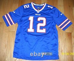 NFL Football Buffalo Bills Jim Kelly #12 Jersey Medium Nike Blue