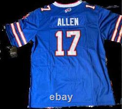 NFL Football Buffalo Bills Josh Allen #17 Jersey Large Blue NWT
