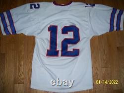 NFL Football Vintage Buffalo Bills Jim Kelly #12 Jersey XL Ravens Knit White
