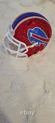 NFL SWAROVSKI CRYSTAL BUFFALO BILLS MINI HELMET, NFL bling helmet, crystal helmet