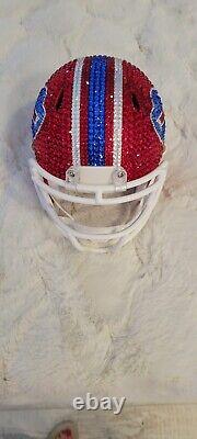 NFL SWAROVSKI CRYSTAL BUFFALO BILLS MINI HELMET, NFL bling helmet, crystal helmet