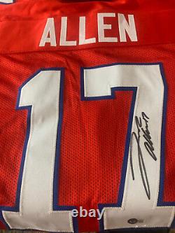 NFL Stitched Bills Red Jersey Signed By Josh Allen Signature Auto Beckett Holo