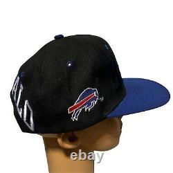 NWT Vintage Buffalo Bills Black Blue 2 Tone Nfl Football Front Embroidered Hat