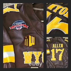 New Bills Allen #17 Wyoming College Bills Stitched Jersey + 1st Bowl Patch M/l