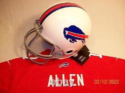 Nwt Youth Medium #17 Josh Allen Color Rush Bills Football Jersey Uniform Helmet