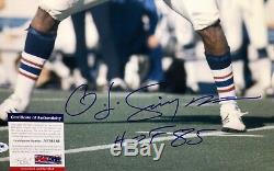 O. J. OJ Simpson Signed Buffalo Bills Football 16x20 PhotoHOF 85 PSA AF36561