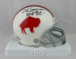O. J. Simpson Autographed Buffalo Bills 65-73 TB Mini Helmet With HOF- JSA W Auth
